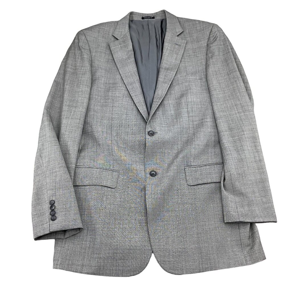 Pronto Uomo Blazer Men 44XLong Gray Double Vent Classic Career‎ Suit Jacket Wool